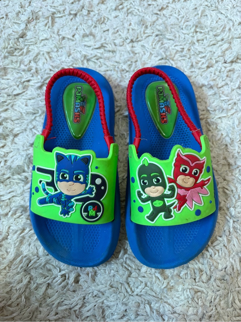 Kids' PJ Masks Green & Blue Slide Sandals